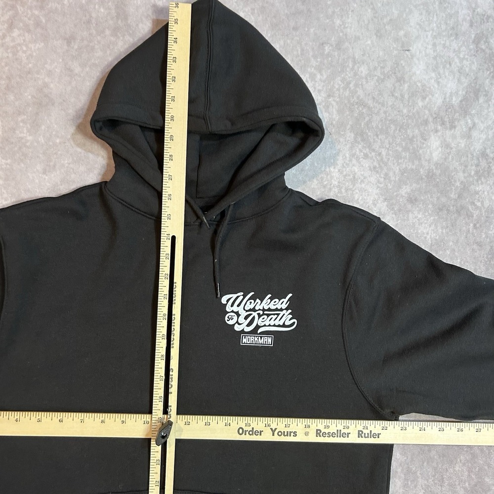 Workman Co. Black Pullover Fleece Hoodie Diesel Mechanics Have Bigger Tools Sz L - Picture 5 of 5